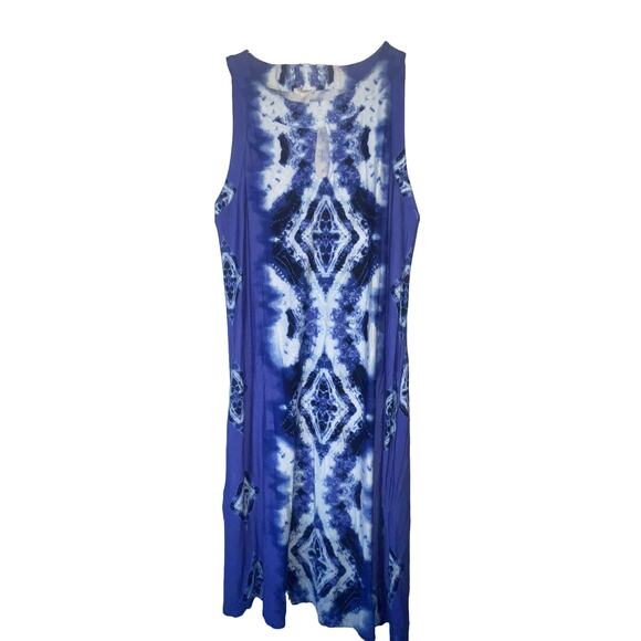 Soma Dress Women Size S Blue Multicolored Scoop Neck Sleeveless Halter w/ Pocket - Picture 1 of 4